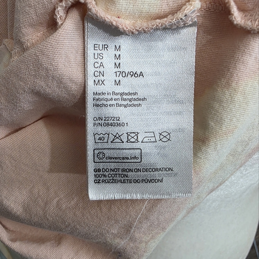 H&M Divided Baby It You Bleach Dye Top Size M - Picture 10 of 10